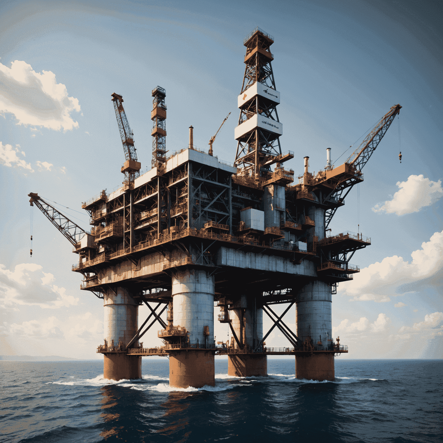 Graph showing oil price fluctuations and supply-demand curves, with icons representing different countries and oil barrels