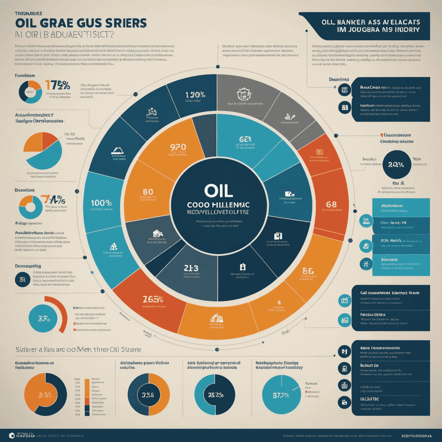 An infographic showing the market share and key strengths of major players in the oil and gas industry